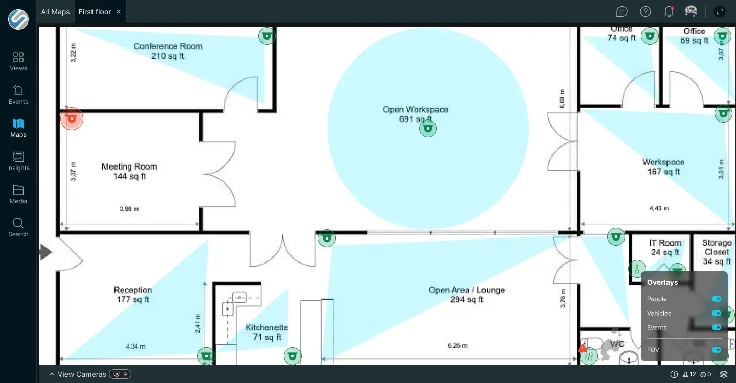 Device FOV visualized on Map