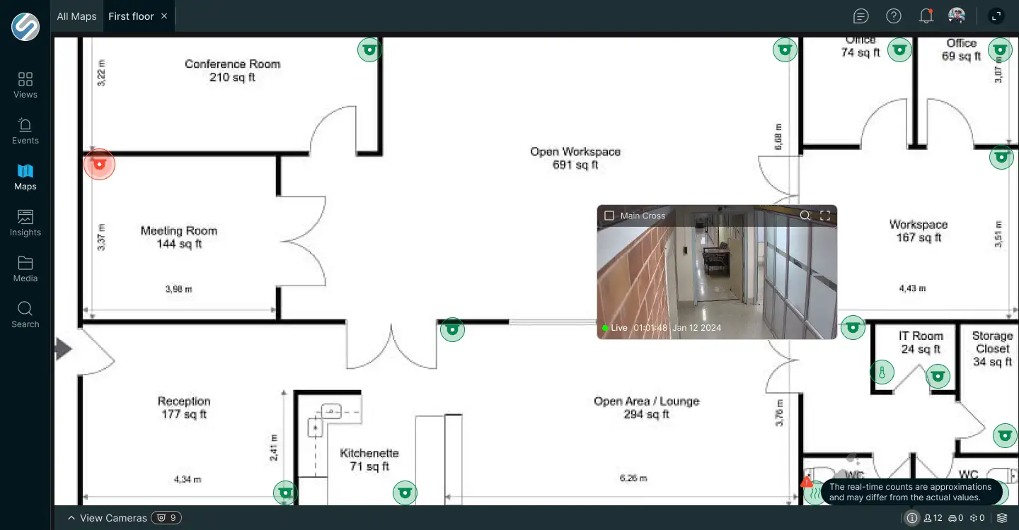 Live feed view in Maps