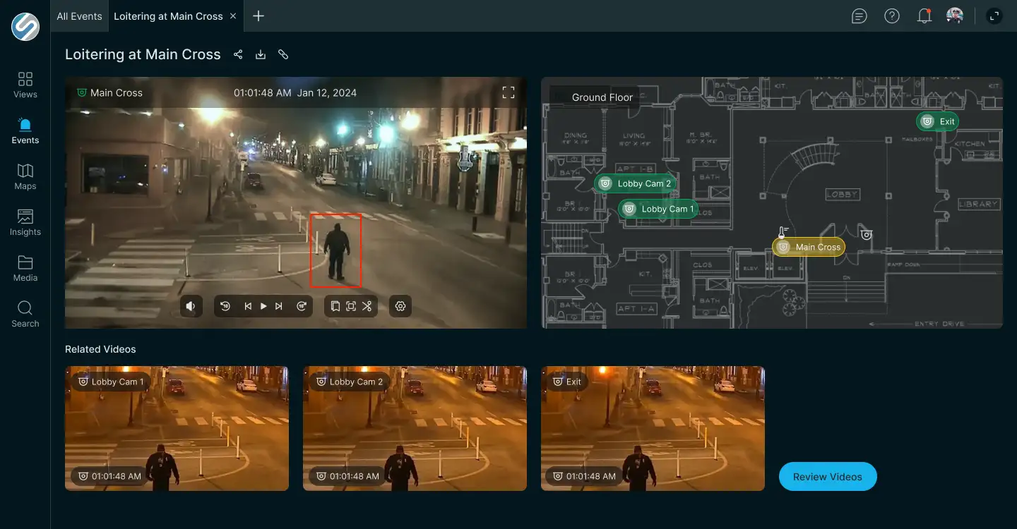 NexaiQ event investigation with map context